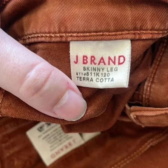 J Brand Women's Skinny Jeans in Rust Orange - Picture 6 of 7